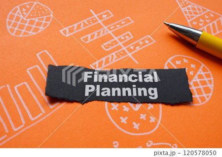 Financial planning marked on a sheet with charts. Financial planning marked on a sheet with charts. 120578050