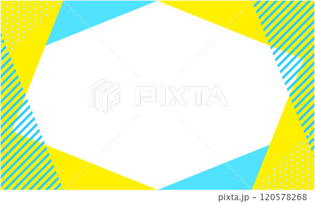 ポップな幾何学模様の背景素材 10 水色 青 黄色 120578268