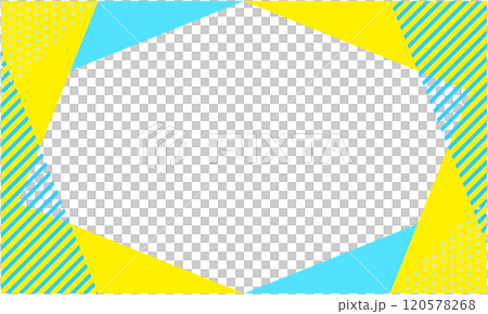 ポップな幾何学模様の背景素材 10 水色 青 黄色 120578268