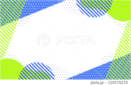 ポップな幾何学模様の背景素材 11 黄緑 紫 120578270