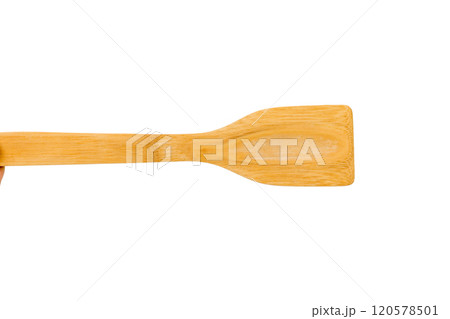 Kitchen spatula made of natural wood. 120578501