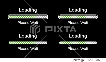 Tilted lines loading please wait symbol set in green color. Set of slant lines loading infographics in four different styles- Bar, Rectangular bar, Rounded bar, Rounded rectangular bar for dark mode. Tilted lines loading please wait symbol set in green color. Set of slant lines loading infographics in four different styles- Bar, Rectangular bar, Rounded bar, Rounded rectangular bar for dark mode. 120578633