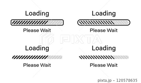 Tilted lines loading please wait symbol set in black color. Set of slant lines loading infographics in four different styles- Bar, Rectangular bar, Rounded bar, Rounded rectangular bar for light mode. Tilted lines loading please wait symbol set in black color. Set of slant lines loading infographics in four different styles- Bar, Rectangular bar, Rounded bar, Rounded rectangular bar for light mode. 120578635