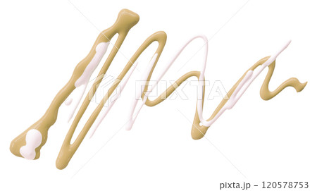 Light brown watercolor drop zigzag isolated on white background 120578753