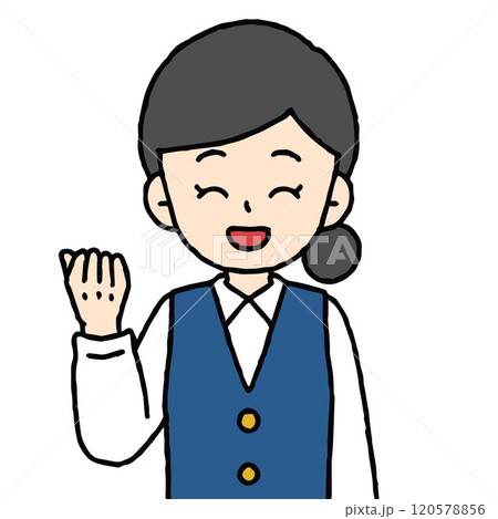 事務の女性がガッツポーズをしている 事務の女性がガッツポーズをしている 120578856