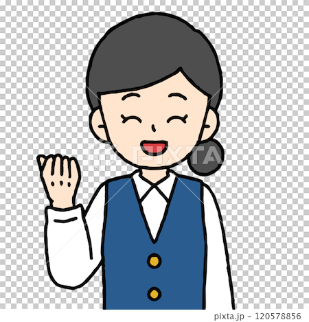 一名女辦公室職員正在做拳頭泵 一名女辦公室職員正在做拳頭泵 120578856