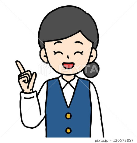 事務の女性が案内をしている 120578857