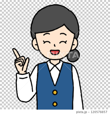 一名女職員正在指導。 一名女職員正在指導。 120578857