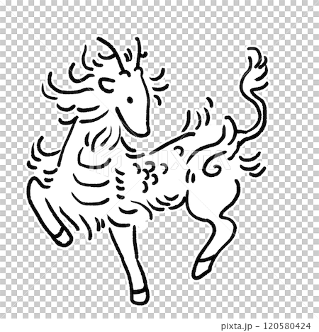 簡單可愛的麒麟插畫 簡單可愛的麒麟插畫 120580424