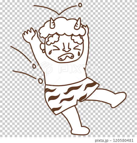 Line drawing of a demon being defeated 2 Line drawing of a demon being defeated 2 120580481