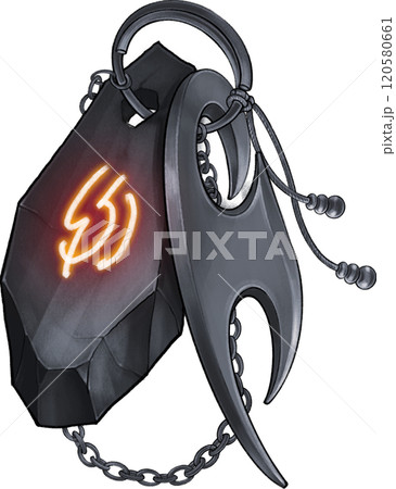 Magic flint pendant with glowing element design 120580661