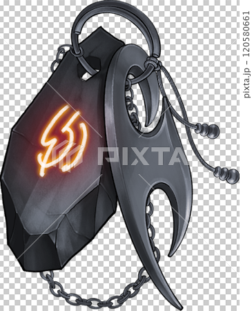 Magic flint pendant with glowing element design 120580661