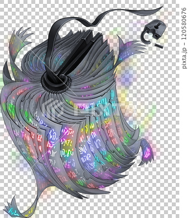 Mysterious living tome in the manic-euphoric state with vibrant colors and glowing symbol Mysterious living tome in the manic-euphoric state with vibrant colors and glowing symbol 120580676