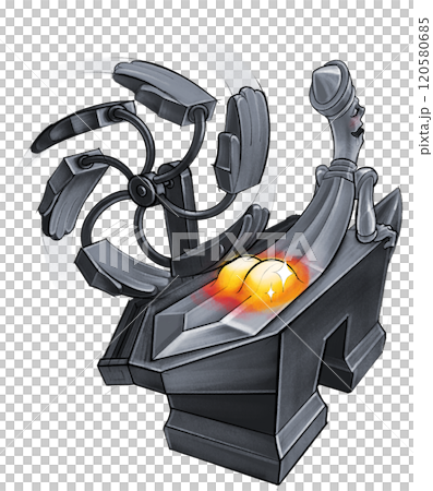 A humorous fantasy forge featuring a funny character of a living sword A humorous fantasy forge featuring a funny character of a living sword 120580685