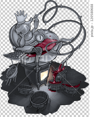 A vintage wine apparatus shaped like a self-satisfied character A vintage wine apparatus shaped like a self-satisfied character 120580688