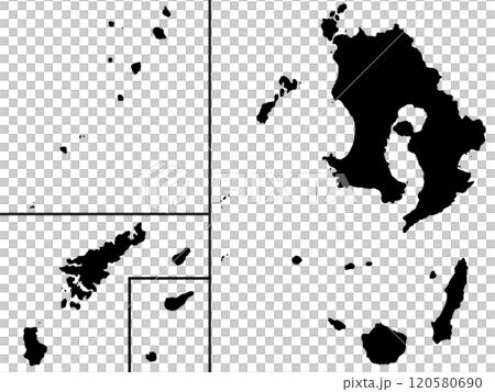 少しゆるい鹿児島のシルエット 九州地方 120580690