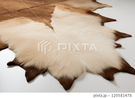 Soft animal hide with fur made into doormats.AI Generated 120581478