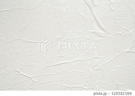 White blank crumpled and creased paper poster texture background 120582169