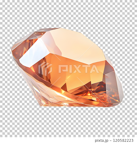Radiant Sparkling Gem Displaying Bright Facets and Unique Shape on Transparent Background 120582223
