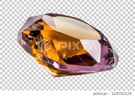 Polished Gleaming Gem Showcasing Elegant Contours Against Transparent Background 120582224