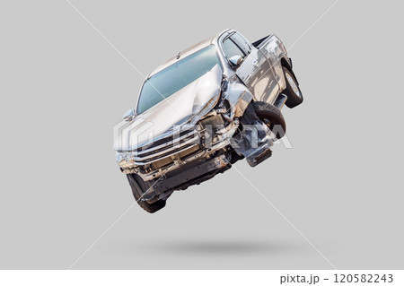 car crash accident isolated on gray background car crash accident isolated on gray background 120582243