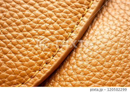 luxury brown leather bag texture background with stitching 120582299