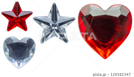 star and heart jewels sticker set isolated on white background 120582347