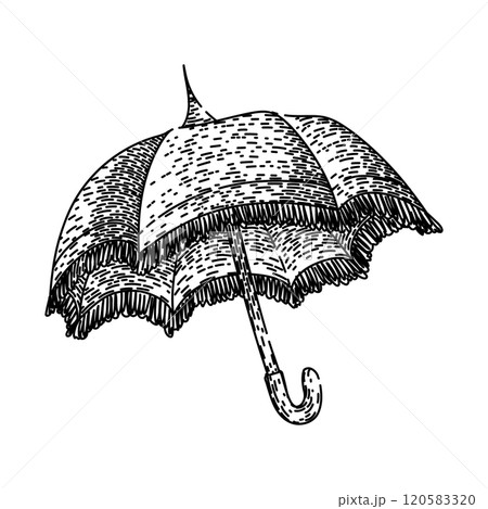antique umbrella sketch hand drawn vector antique umbrella sketch hand drawn vector 120583320