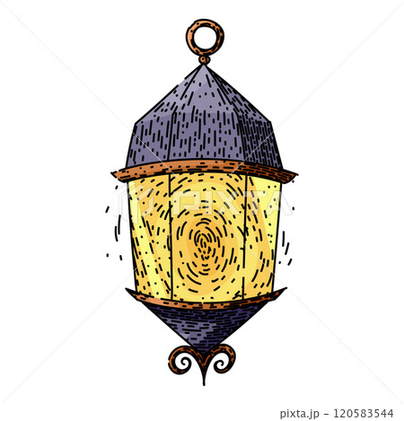 collectible vintage lantern sketch hand drawn vector 120583544
