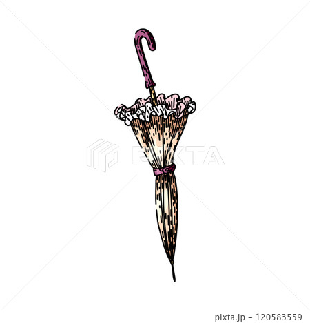 retro umbrella sketch hand drawn vector retro umbrella sketch hand drawn vector 120583559