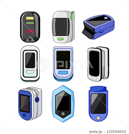 pulse oximeter set cartoon vector illustration 120584058