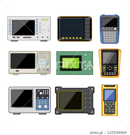 oscillograph set cartoon vector illustration oscillograph set cartoon vector illustration 120584064