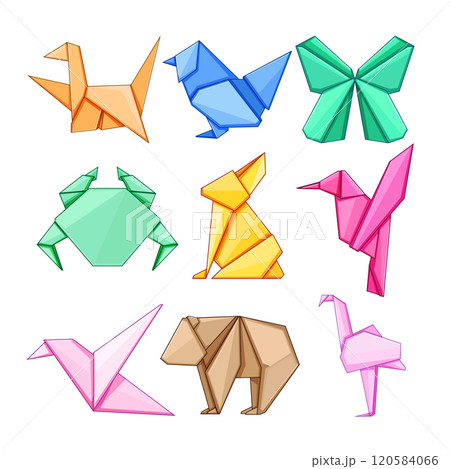 origami animals set cartoon vector illustration origami animals set cartoon vector illustration 120584066