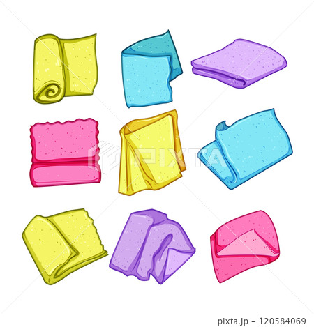 microfiber towel set cartoon vector illustration microfiber towel set cartoon vector illustration 120584069