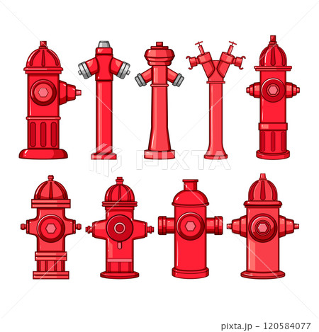 fire hydrant set cartoon vector illustration fire hydrant set cartoon vector illustration 120584077