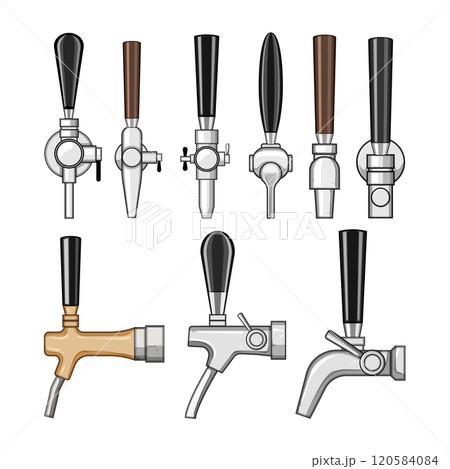 beer tap set cartoon vector illustration 120584084