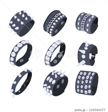rock bracelet set cartoon vector illustration rock bracelet set cartoon vector illustration 120584377