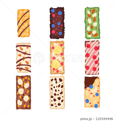 granola bar set cartoon vector illustration granola bar set cartoon vector illustration 120584496