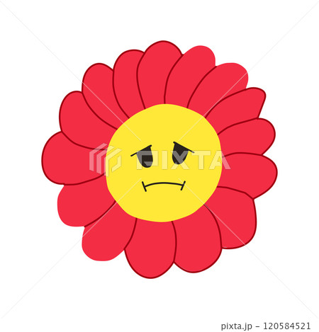 delicate flower face cartoon vector illustration 120584521