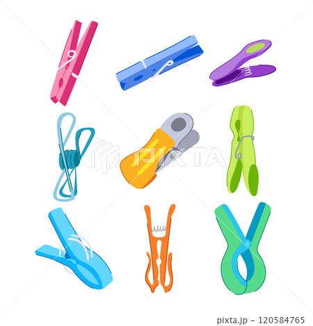 clothespin set cartoon vector illustration 120584765