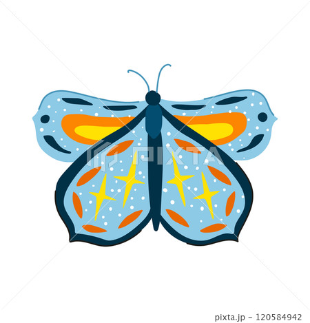 trendy boho moth cartoon vector illustration 120584942