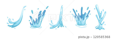 Blue Wave and Water Splash with Droplet Vector Set Blue Wave and Water Splash with Droplet Vector Set 120585368
