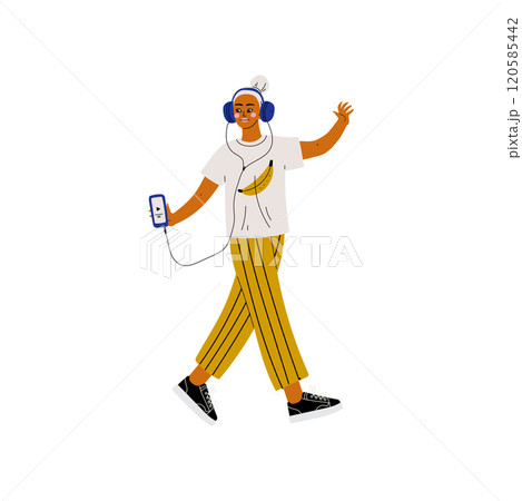 Girl in Modern Clothing Listening to Music with Headphones, Trendy Creative Young People with Modern Gadget Vector Illustration Girl in Modern Clothing Listening to Music with Headphones, Trendy Creative Young People with Modern Gadget Vector Illustration 120585442