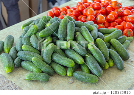 Bunch of Green Cucumbers 120585910