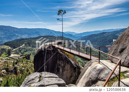 View from Fafiao viewpoint located on the top of parish of Cabril in Montalegre, Portugal View from Fafiao viewpoint located on the top of parish of Cabril in Montalegre, Portugal 120586636