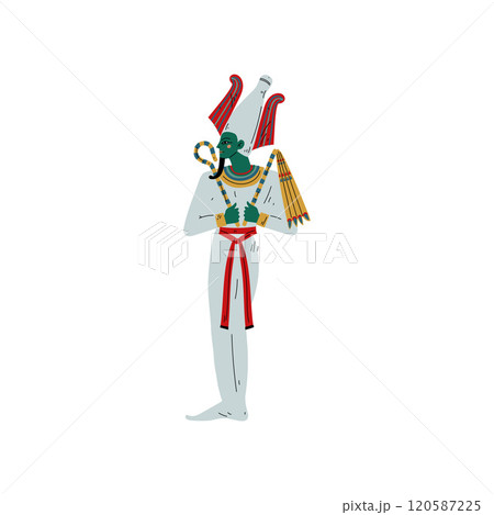 Osiris God of Underworld, Egyptian Ancient Culture Symbol Vector Illustration 120587225