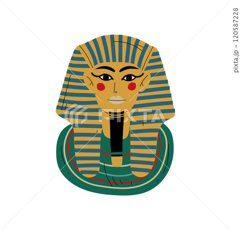 Tutankhamun Burial Mask, Pharaoh of Ancient Egypt Vector Illustration 120587228