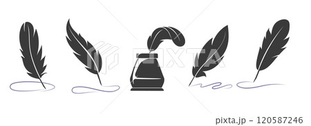 Old style quill pen icon set 120587246