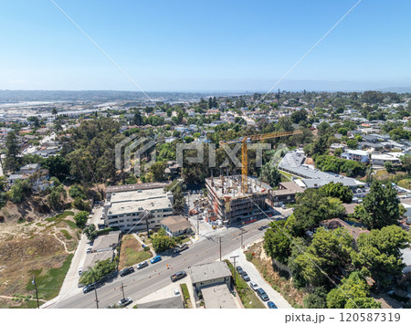 Aerial view above Hillcrest neighborhood in San Diego, California Aerial view above Hillcrest neighborhood in San Diego, California 120587319