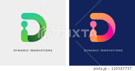 Letter D logo design. Tech, medical, colorful logo, element and illustration 120587737